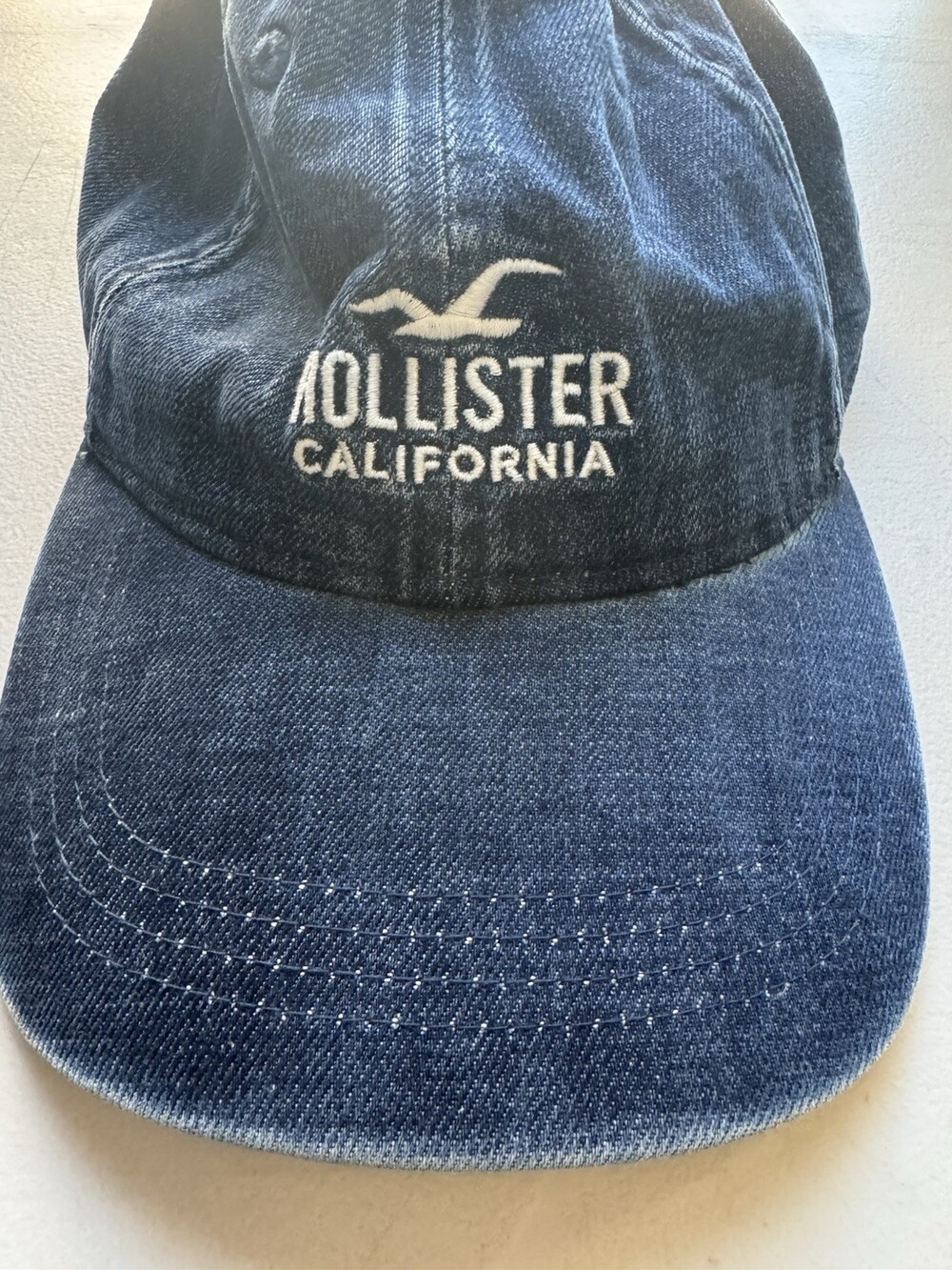 HOLLISTER CALIFORNIA Blue Jean DENIM HAT Summer Beach Surf Hike Gym Cap